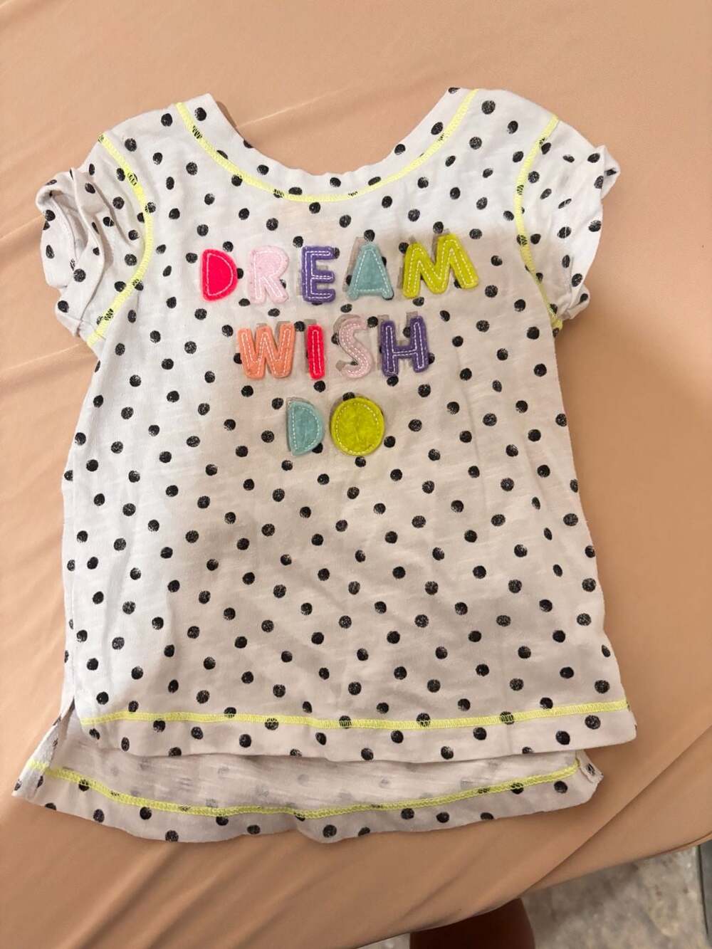 Cat & Jack Polka Dot Dream Wish Do Graphic T-Shirt Size 2T
